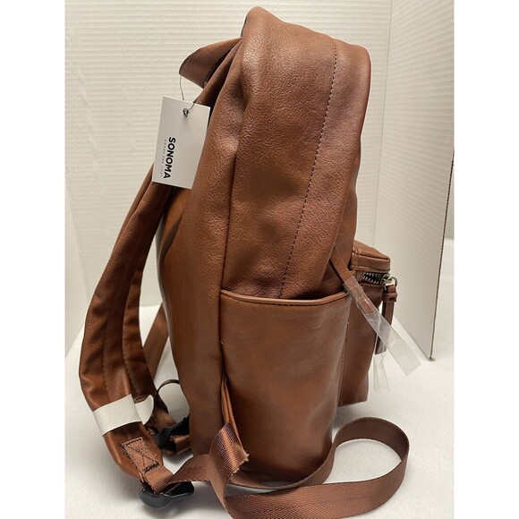 New Sonoma Goods For Life Essential Backpack Cognac Color. last Photo for wear - Picture 4 of 10